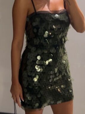 Gianni Bini Emerald Green Sequin Mini Dress